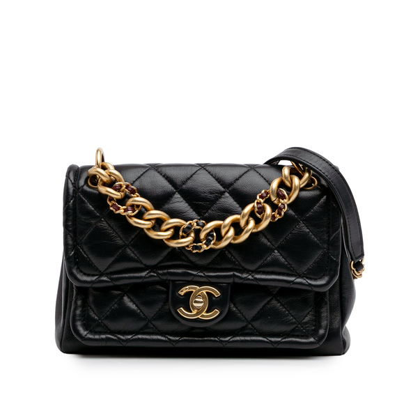 Pre-Loved Chanel Small Quilted Lambskin Chain Link Flap - Picture 1 of 12